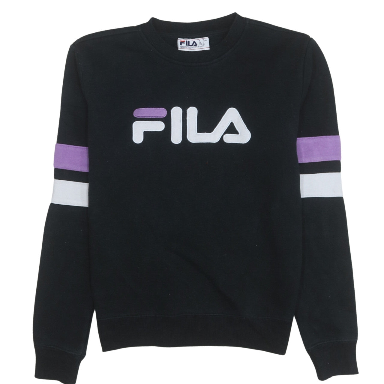 Womens UK Size S FILA Black Pullover Sweatshirt