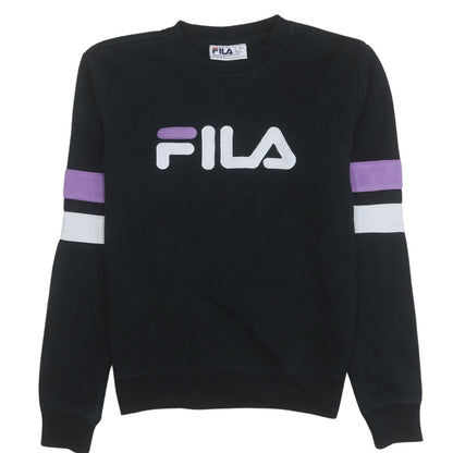 Womens UK Size S FILA Black Pullover Sweatshirt