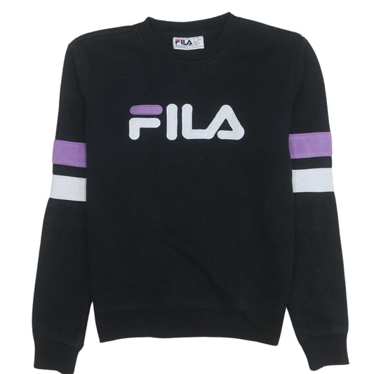 Womens UK Size S FILA Black Pullover Sweatshirt