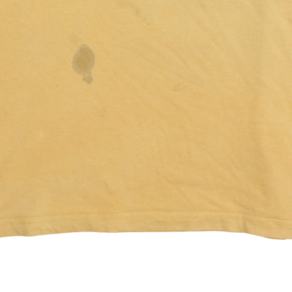 adidas Men Yellow Cotton Crew Neck Short Sleeve T-Shirt L