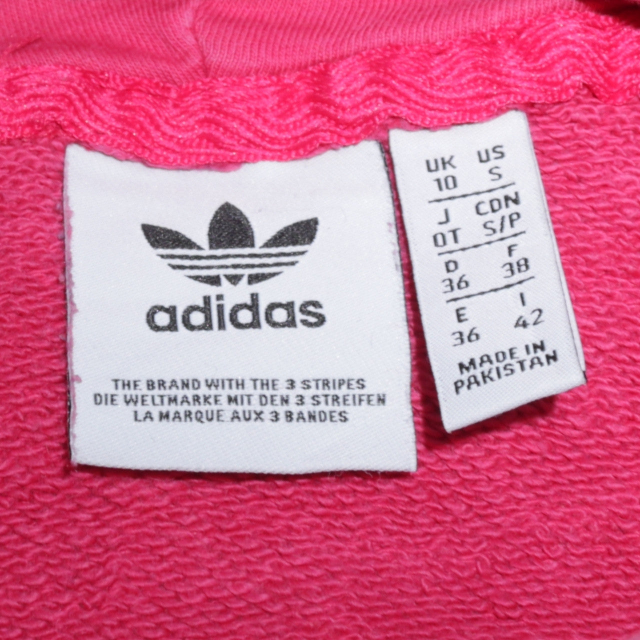 Womens UK Size 10 adidas Pink Pullover Hoodie
