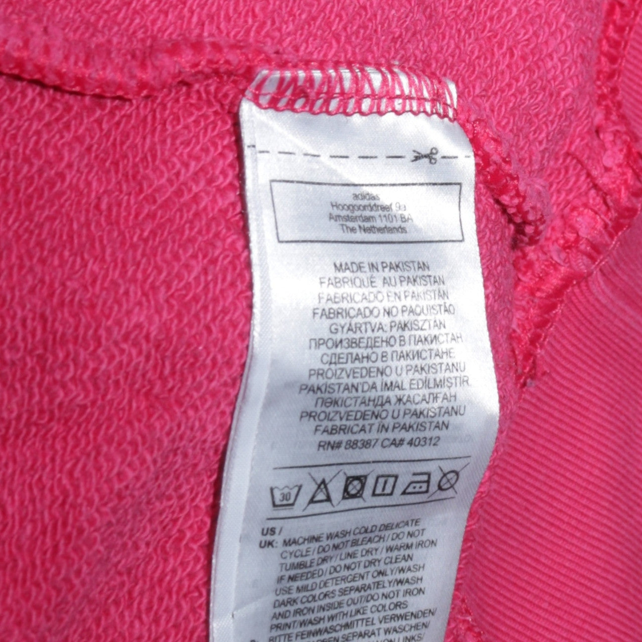 Womens UK Size 10 adidas Pink Pullover Hoodie