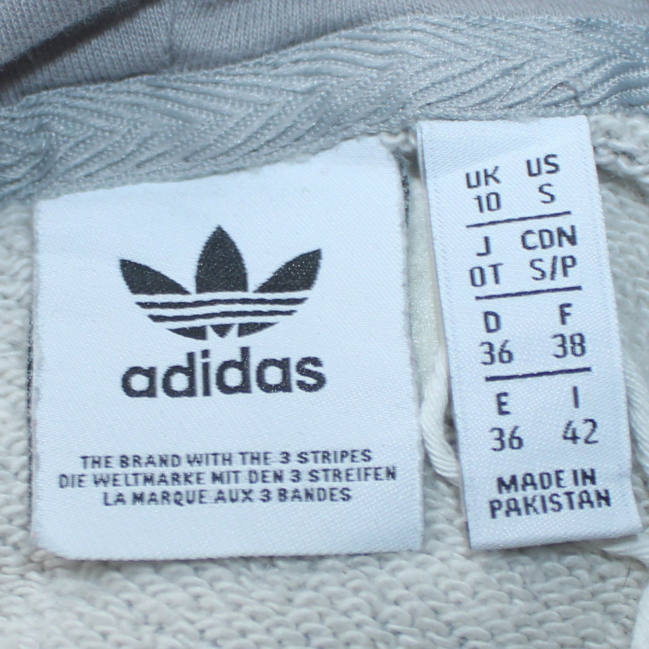 Womens UK Size 10 adidas Grey Pullover Hoodie