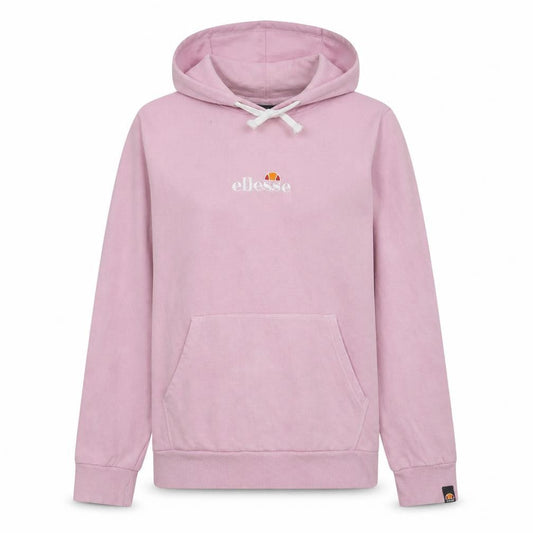 Front view of Ellesse women’s pink hoodie uk 16 pullover cotton hooded sweatshirt