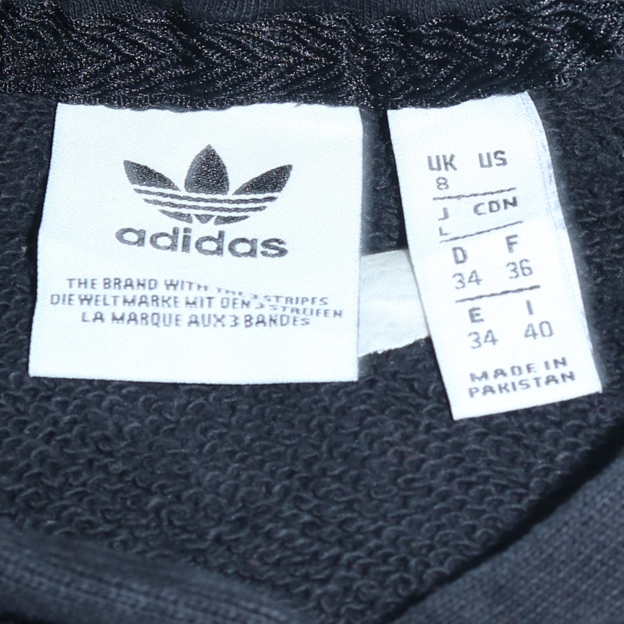 Womens UK Size 8 adidas Black Pullover Hoodie