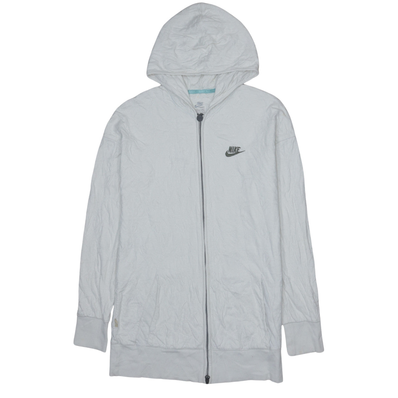 Mens UK Size M Nike White Full Zip Hoodie