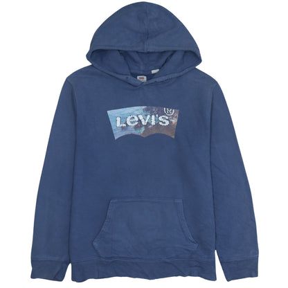 Mens UK Size L Levi's Blue Pullover Hoodie