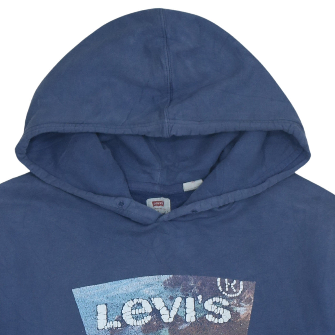 Mens UK Size L Levi's Blue Pullover Hoodie