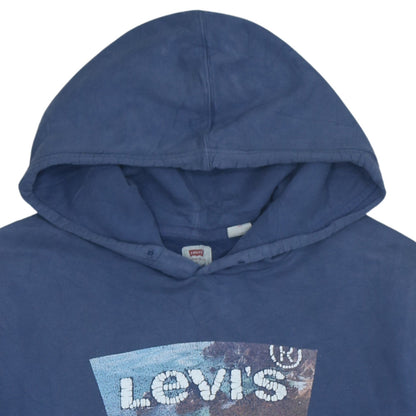 Mens UK Size L Levi's Blue Pullover Hoodie