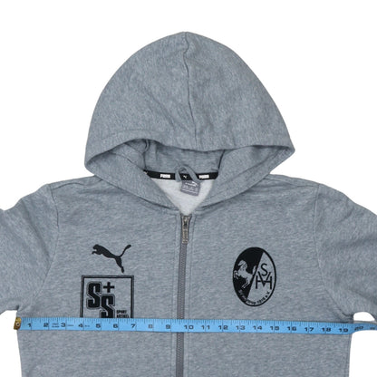 Puma Boys Grey Full Zip Hoodie 15-16 Years Hooded Sweatshirt