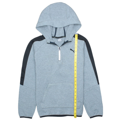 Puma Boys Grey 1/4 Zip Pullover Hoodie 13-14 Years Regular Fit
