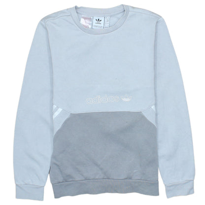 Adidas Boys Grey Colourblock Crew Neck Sweatshirt Size 11-12 Years