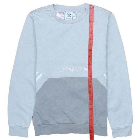 Adidas Boys Grey Colourblock Crew Neck Sweatshirt Size 11-12 Years