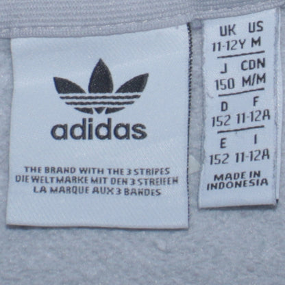 Adidas Boys Grey Colourblock Crew Neck Sweatshirt Size 11-12 Years