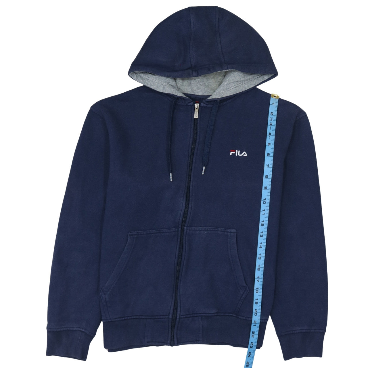 Mens UK Size L FILA Blue Full Zip Hoodie