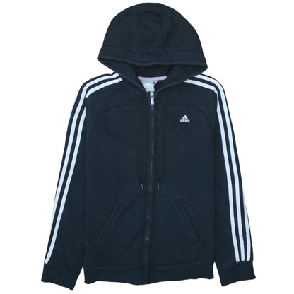 Womens UK Size 14 adidas Black Full Zip Hoodie
