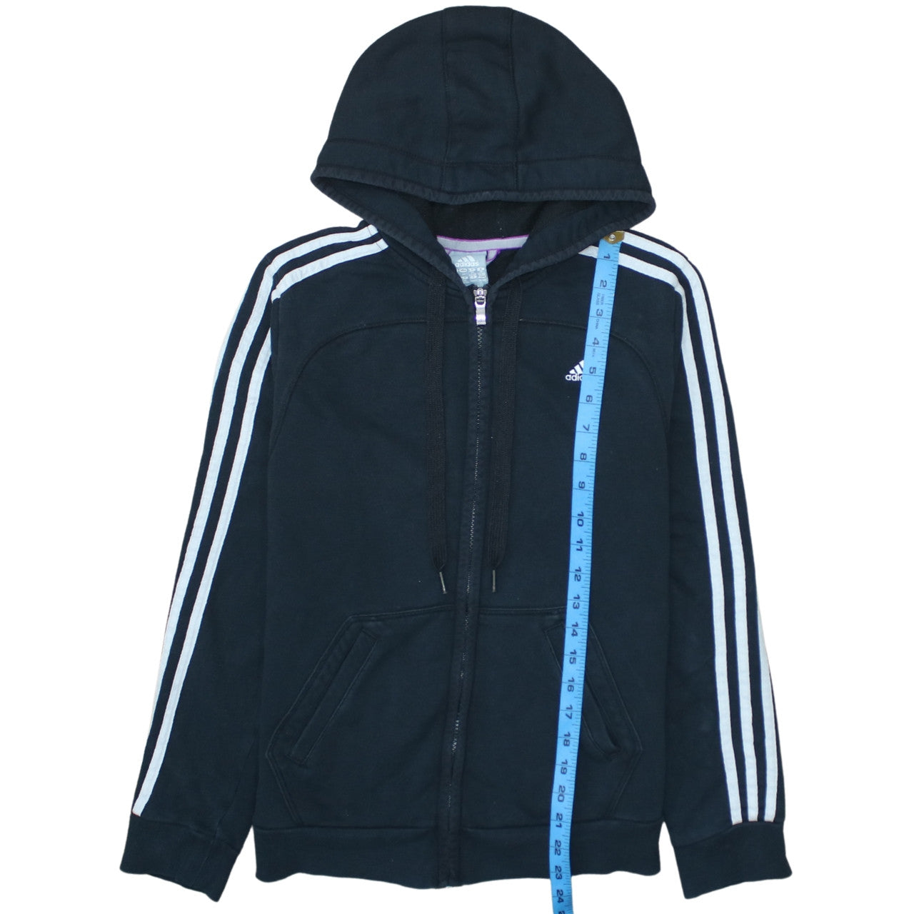 Womens UK Size 14 adidas Black Full Zip Hoodie