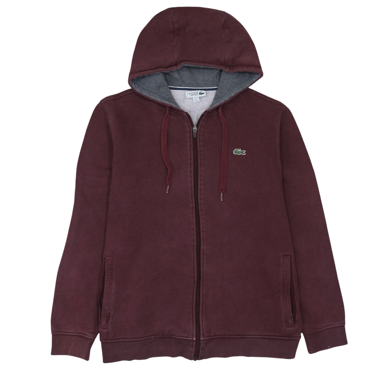 Mens UK Size XL Lacoste Brown Full Zip Hoodie