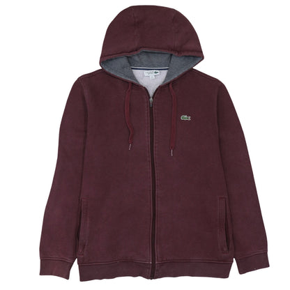 Mens UK Size XL Lacoste Brown Full Zip Hoodie