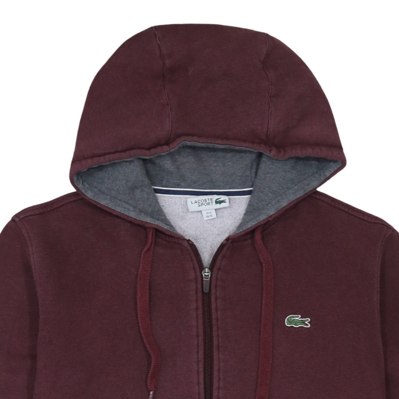 Mens UK Size XL Lacoste Brown Full Zip Hoodie
