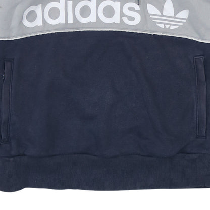 Womens UK Size 12 adidas Blue Pullover Hoodie