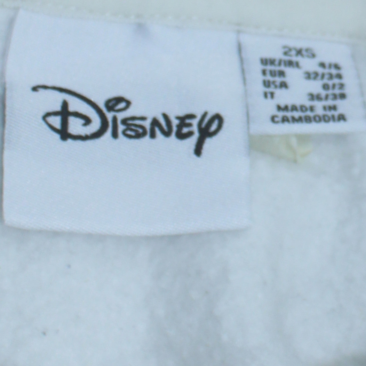 Womens UK Size 2XS Disney White Pullover Hoodie