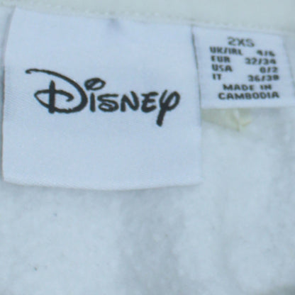 Womens UK Size 2XS Disney White Pullover Hoodie