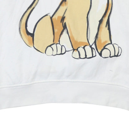 Womens UK Size 2XS Disney White Pullover Hoodie