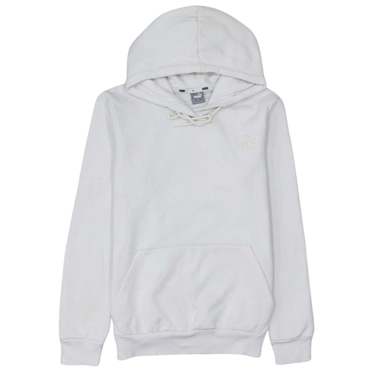 Womens UK Size S PUMA White Pullover Hoodie