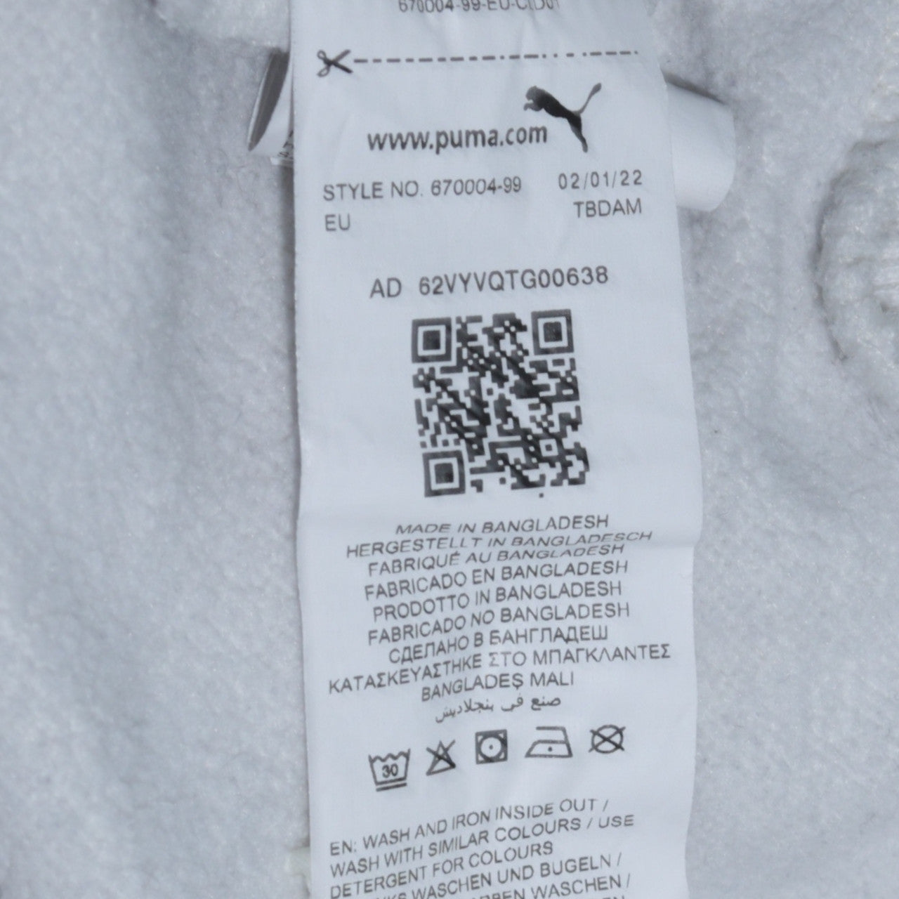 Womens UK Size S PUMA White Pullover Hoodie
