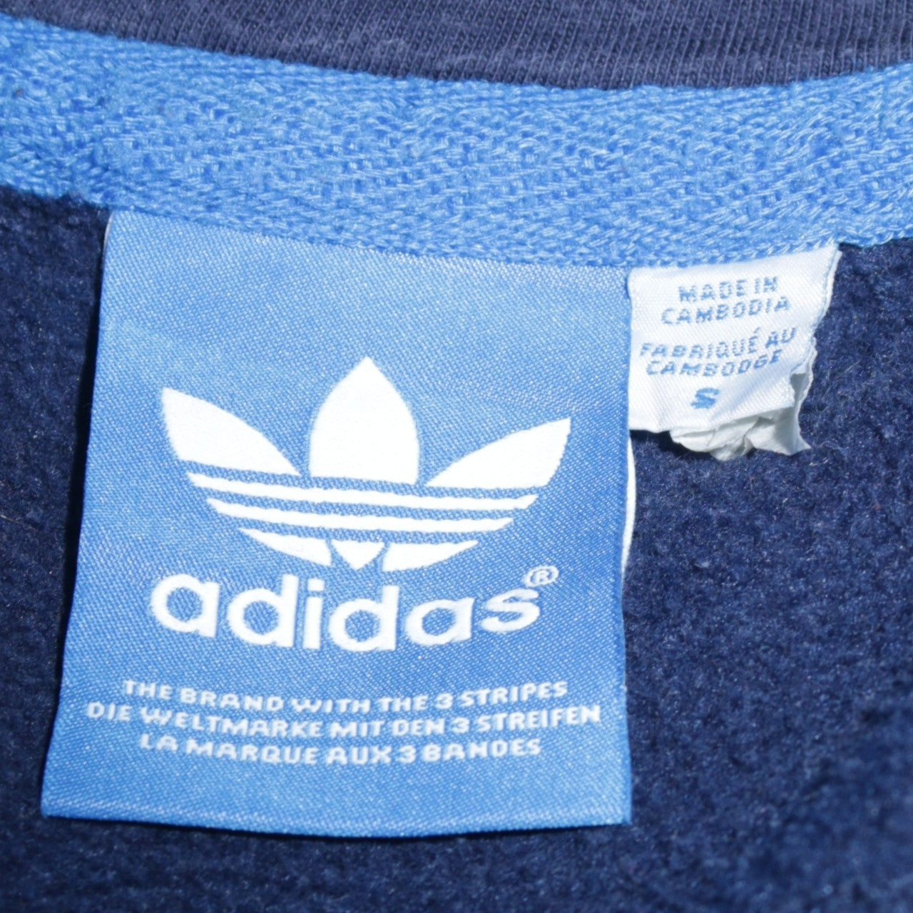 Mens UK Size S adidas Blue Full Zip Hoodie