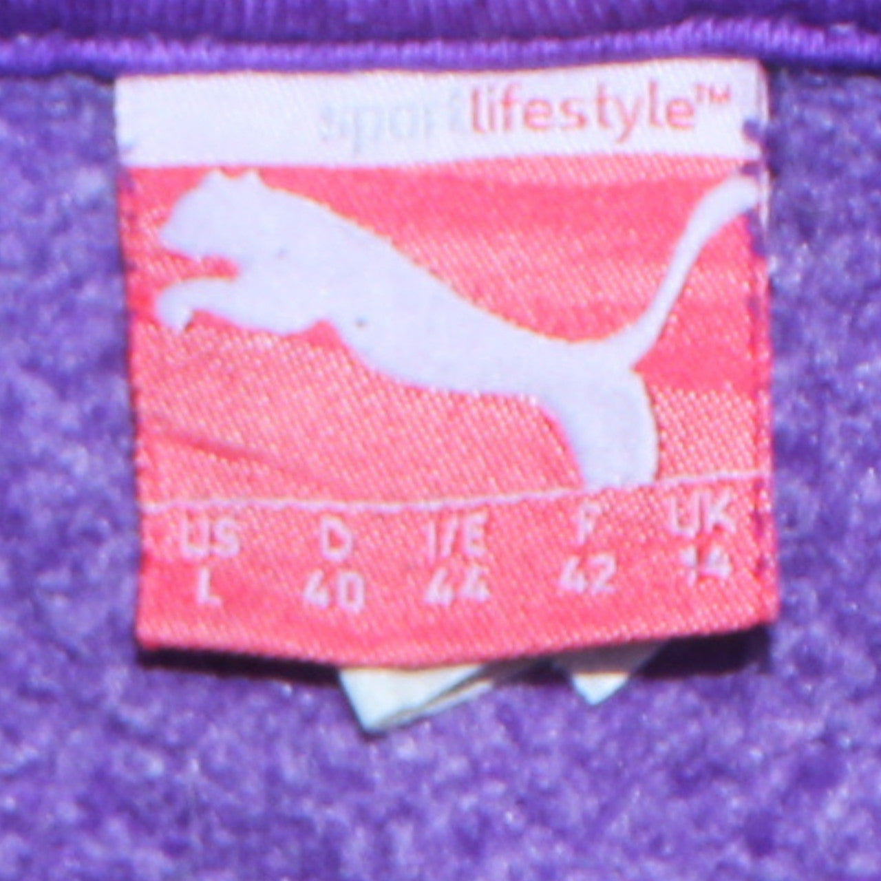 Womens UK Size 14 PUMA Purple Pullover Hoodie
