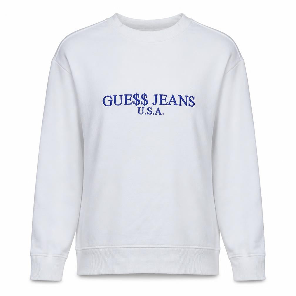 Womens UK Size S GUESS White Pullover Sweatshirt