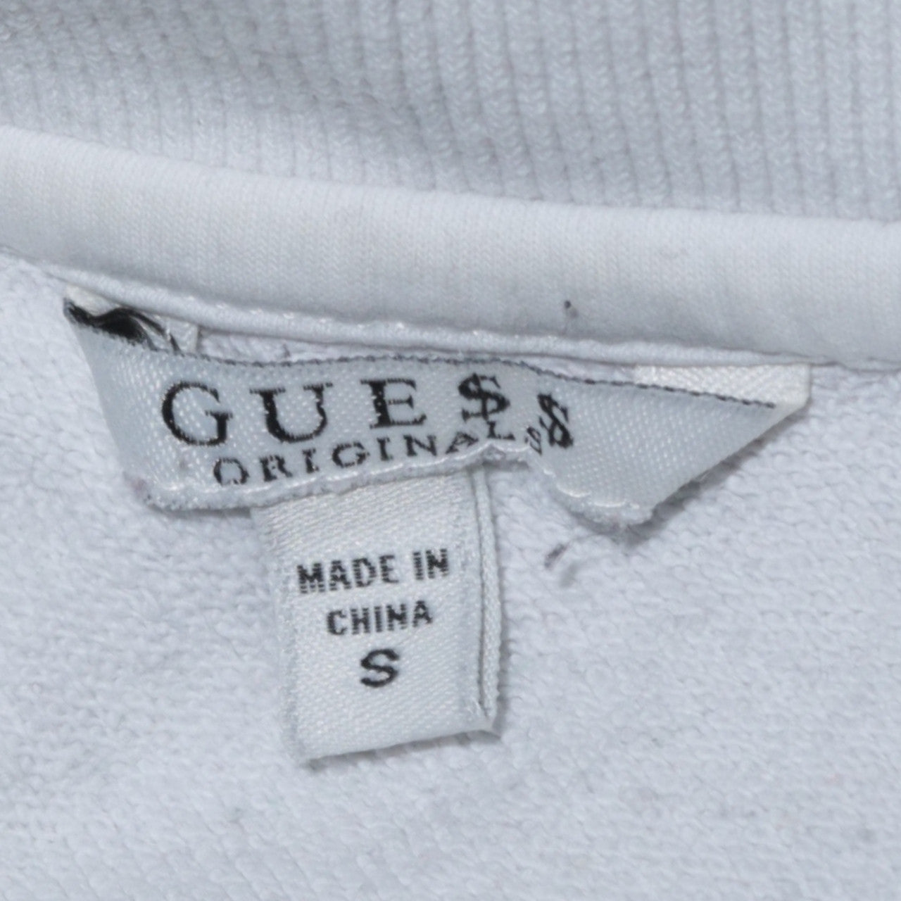 Womens UK Size S GUESS White Pullover Sweatshirt