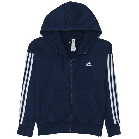 Womens UK Size S adidas Blue Full Zip Hoodie