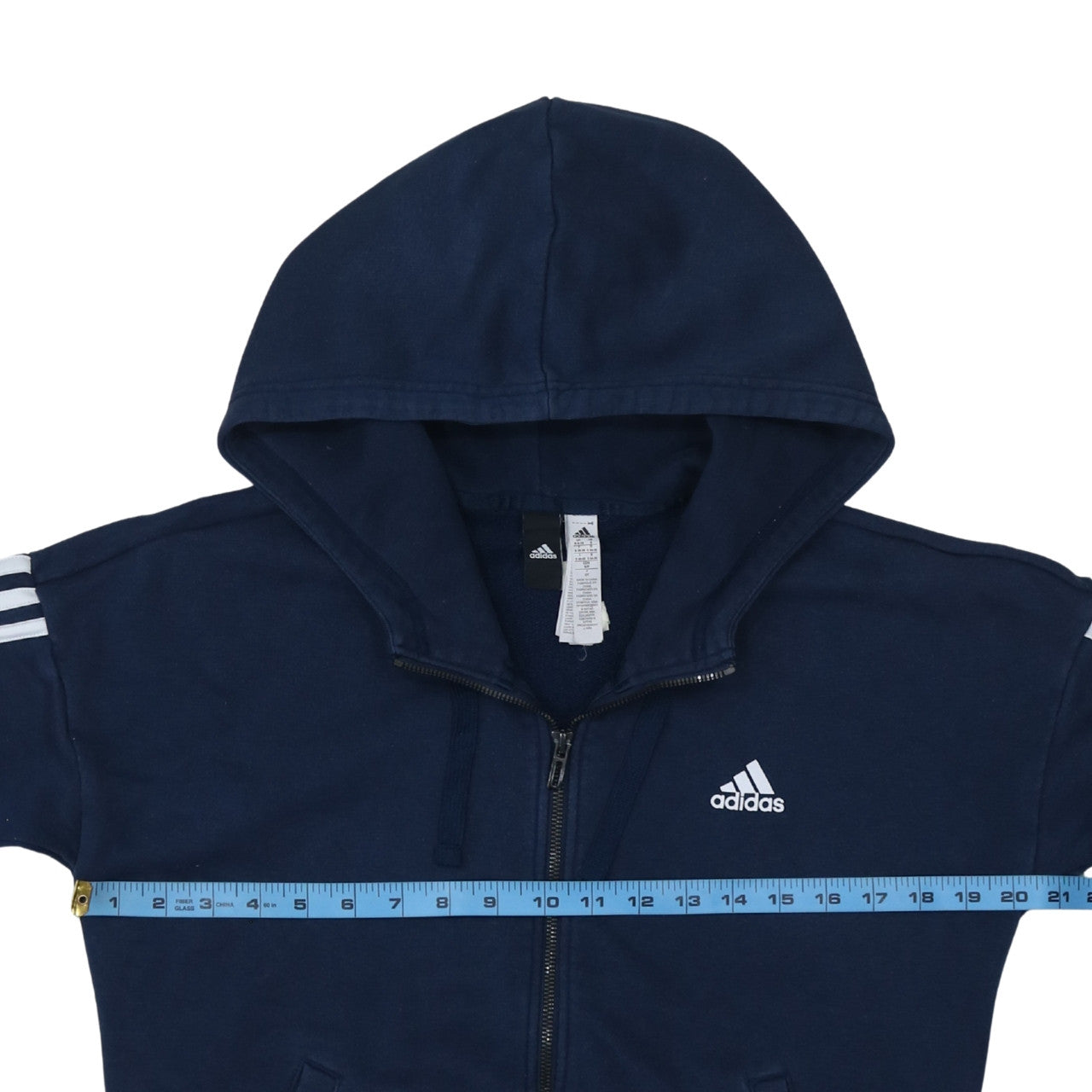 Womens UK Size S adidas Blue Full Zip Hoodie