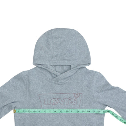 Levi's Boys Grey Pullover Hoodie Size 12A 152cm Cotton Blend Logo Sweatshirt