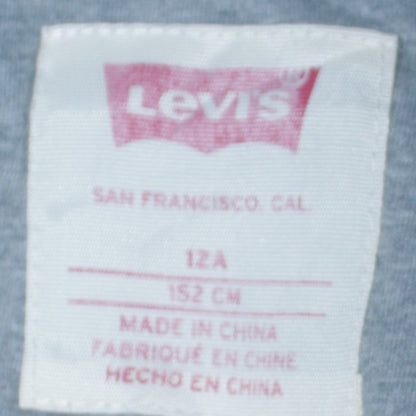 Levi's Boys Grey Pullover Hoodie Size 12A 152cm Cotton Blend Logo Sweatshirt