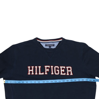 Mens UK Size L Tommy Hilfiger Blue Pullover Sweatshirt