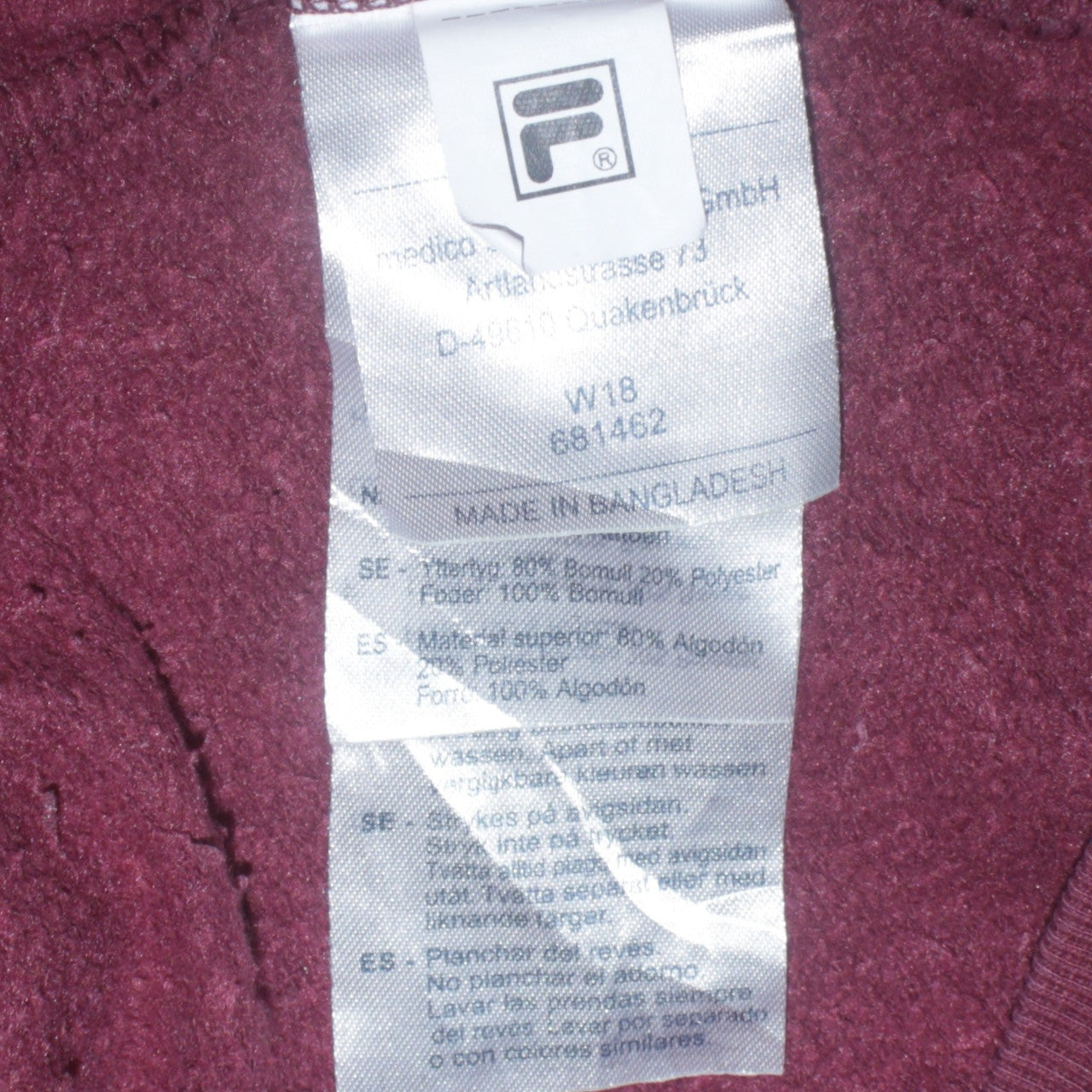 Mens UK Size S FILA Red Pullover Hoodie