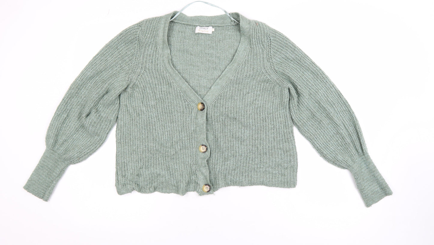 Womens UK Size M Only Green Cardigan Jumper