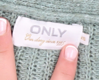 Womens UK Size M Only Green Cardigan Jumper