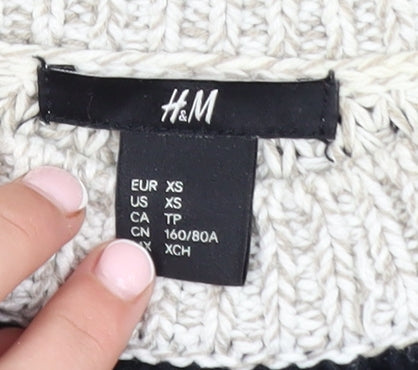 Womens UK Size XS H&M Black Pullover Jumper