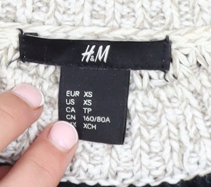 Womens UK Size XS H&M Black Pullover Jumper