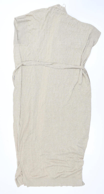 Esprit Women's Beige 2XL Lightweight Belted Knit Cardigan