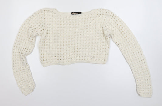 Womens UK Size S Pink Vanilla Ivory Pullover Jumper
