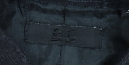 Uniqlo Women's Black XS Trench Coat Belted Cotton Blend Classic