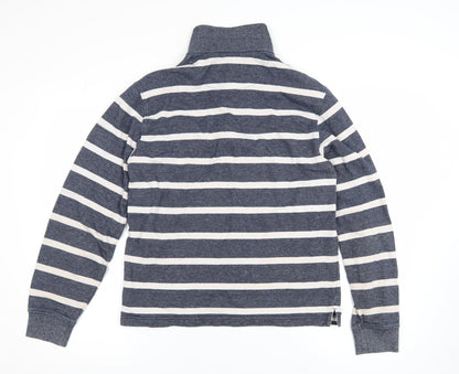 Mens UK Size S Marks and Spencer Blue Henley Sweatshirt