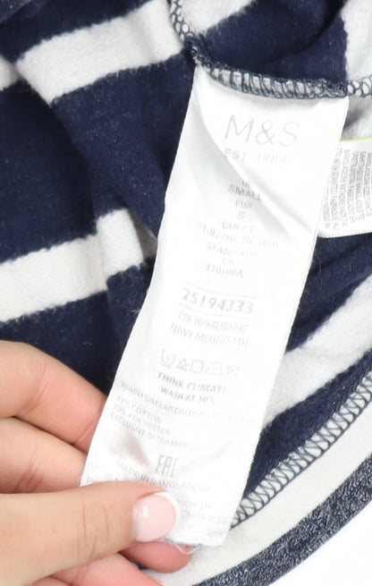 Mens UK Size S Marks and Spencer Blue Henley Sweatshirt