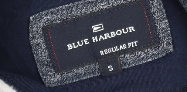 Mens UK Size S Marks and Spencer Blue Henley Sweatshirt